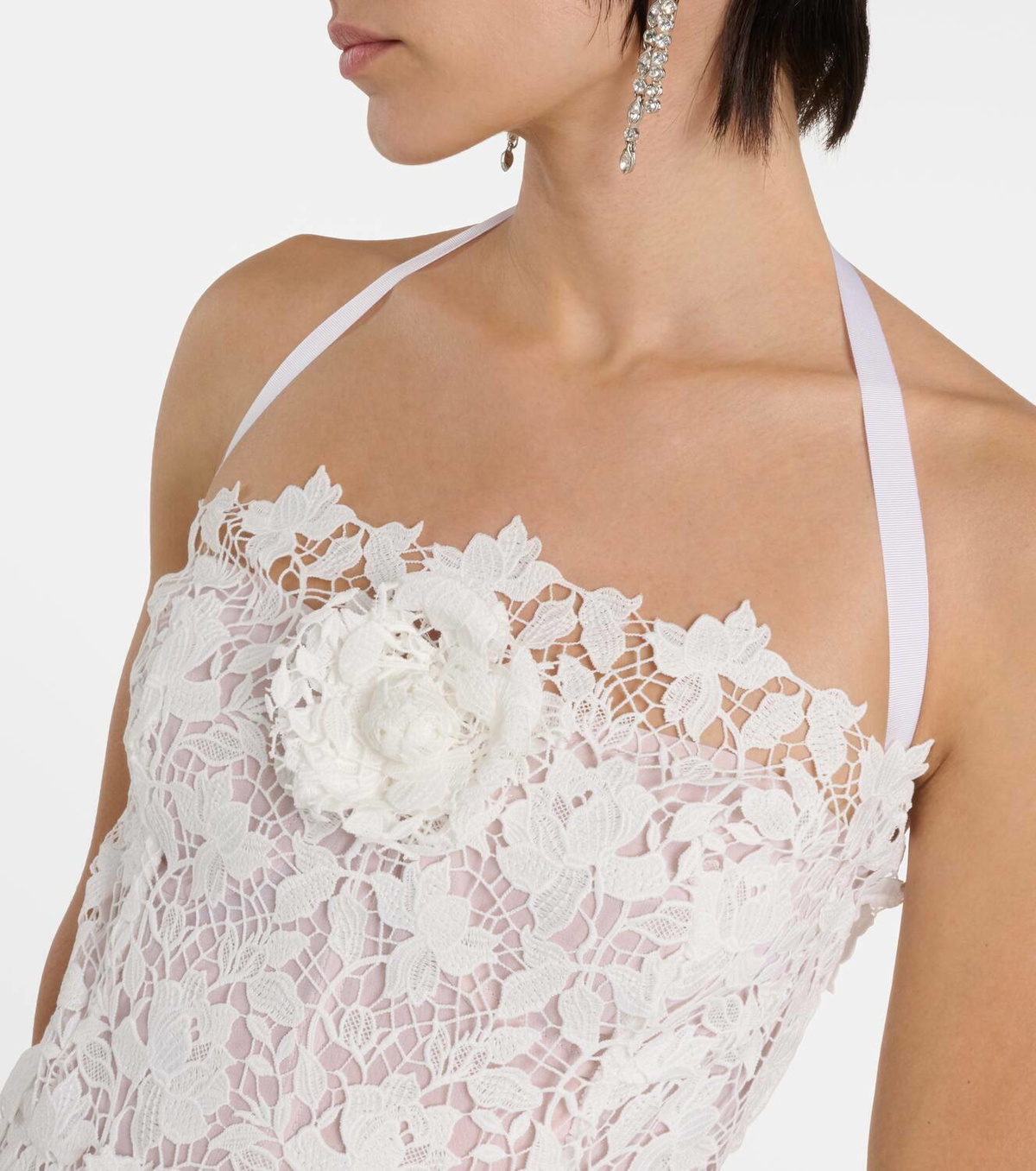 Oscar de la Renta Floral-appliqu guipure lace gown Oscar de la Renta