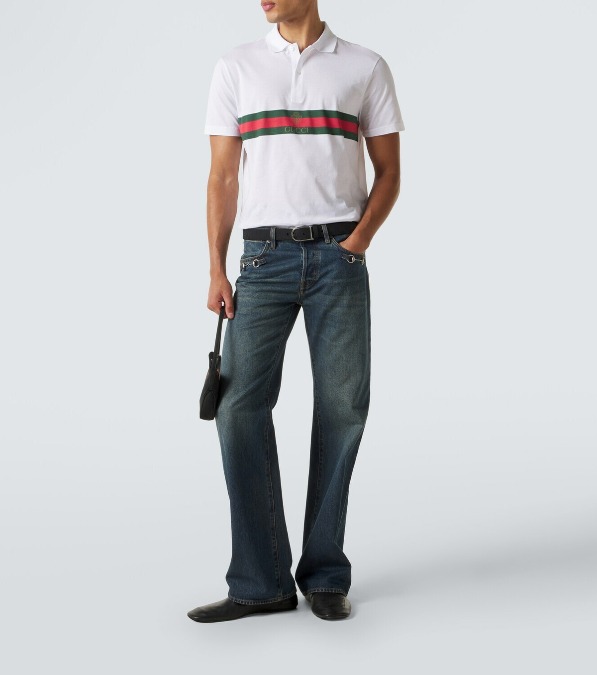 Gucci Web Stripe cotton jersey polo shirt Gucci