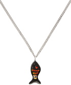 Marni Silver & Black Enamelled Fish Necklace