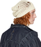 AIREI Off-White Embroidered Beanie