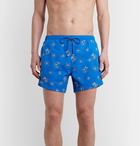 Hugo Boss - Slim-Fit Mid-Length Embroidered Swim Shorts - Blue