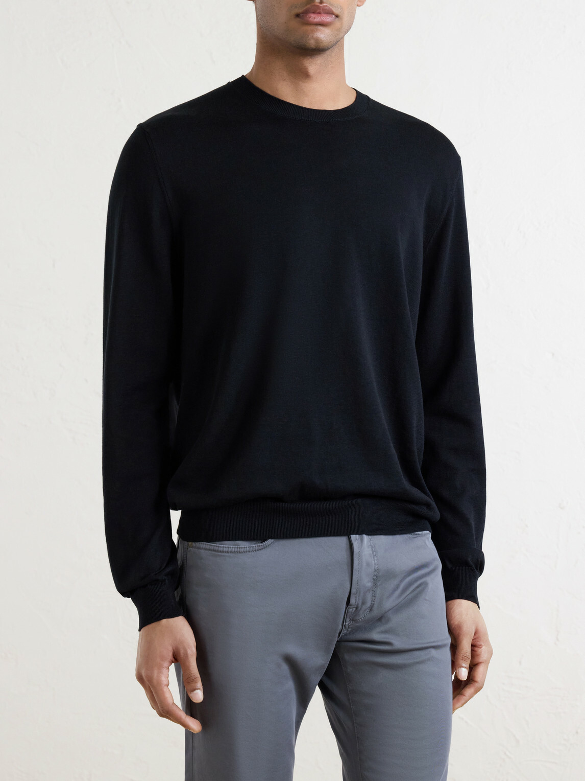 Slowear - Cotton and Silk-Blend Sweater - Black
