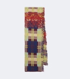 Dries Van Noten Checked fringed wool and alpaca-blend scarf