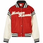 Maison Kitsuné Women's Varsity Jacket in Burnt Red