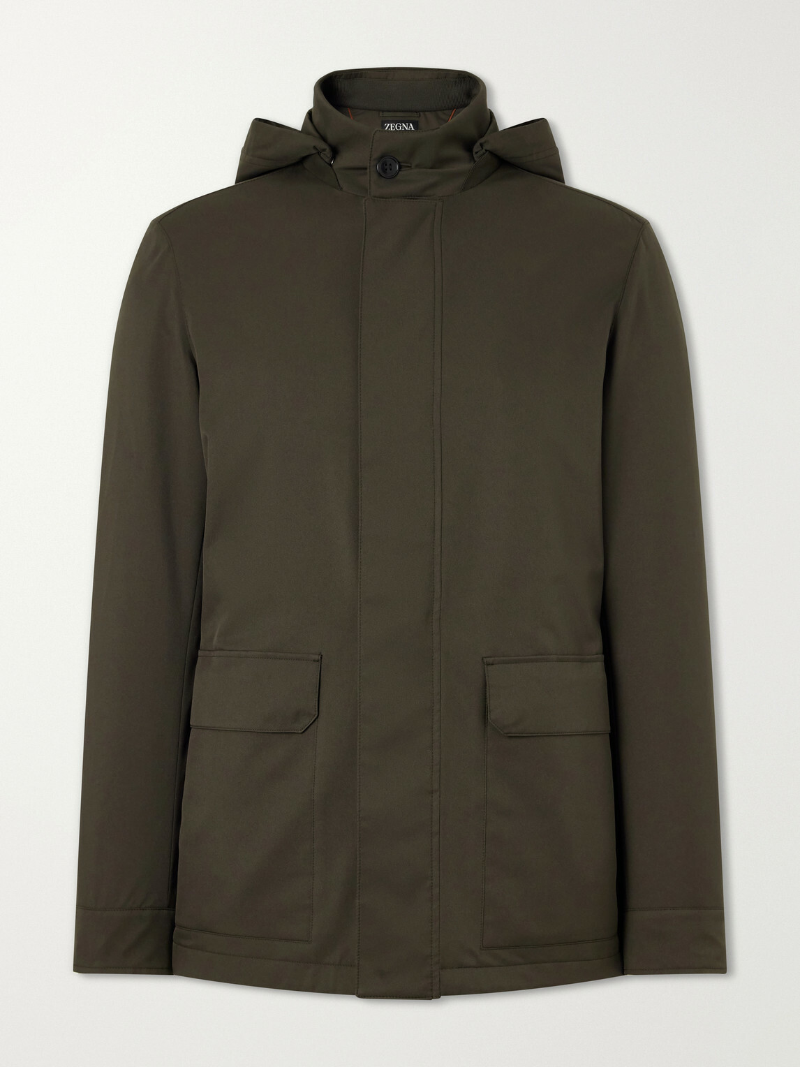 Zegna - Hooded Twill Coat - Green