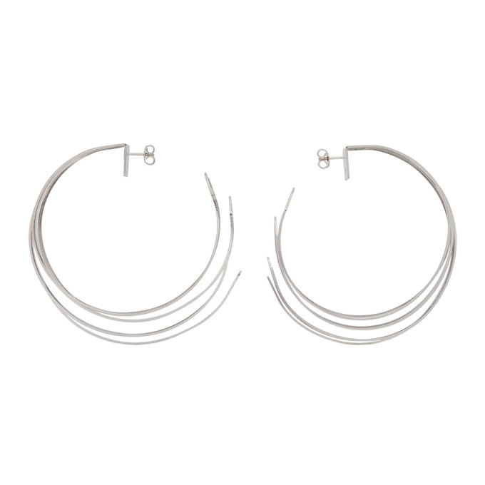 Y/Project Silver Deconstructed Hoop Earrings Y/Project