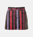 Versace Striped denim miniskirt