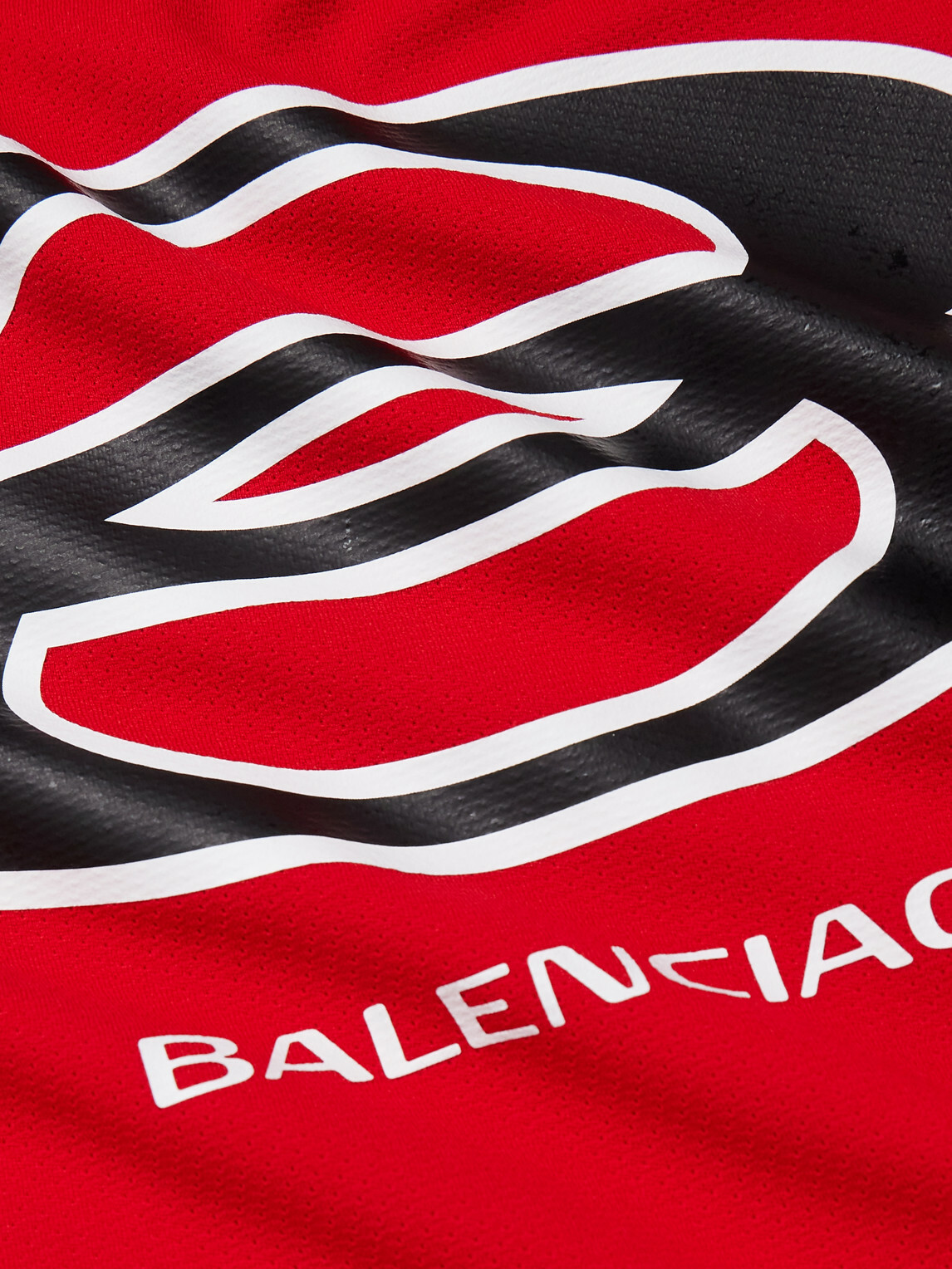 Balenciaga - American Football Oversized Printed Piqué T-Shirt - Red