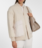 Eleventy Herringbone wool-blend down jacket
