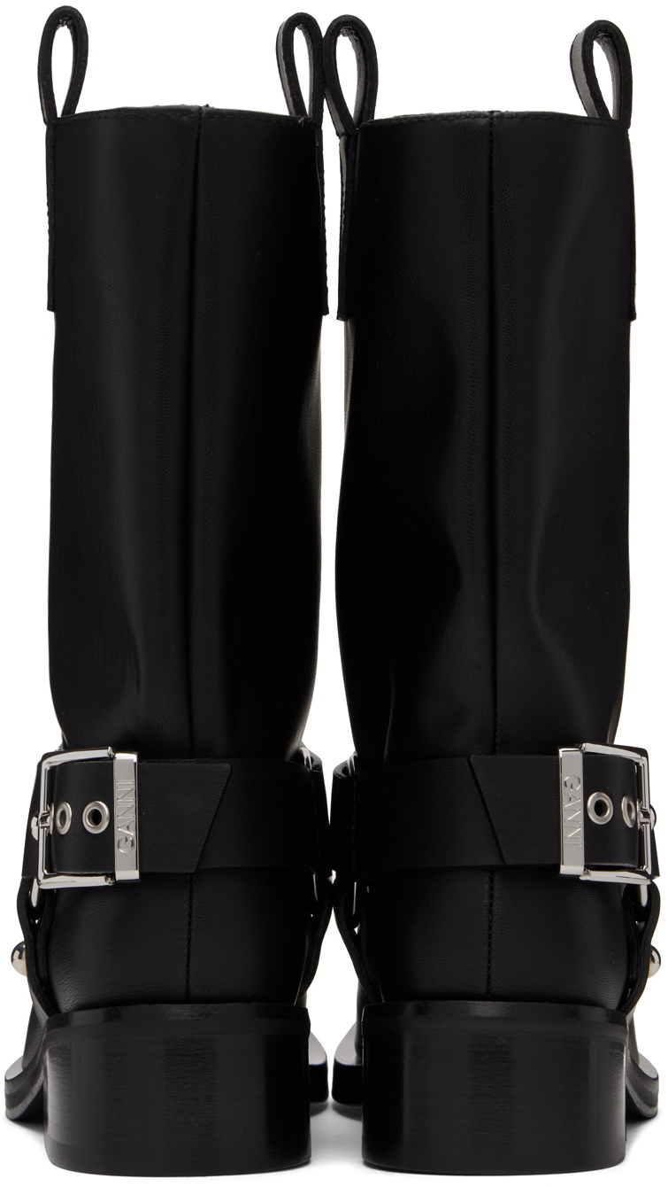 GANNI｜BOOTS (BLACK MID SHAFT BIKER BOOTS (S2275 099)) Black Black Mid Shaft Biker Boots | GANNI NL