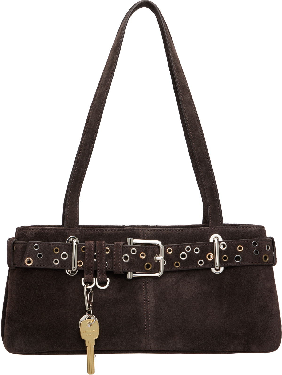 OSOI Brown Shoulder Brocle Mini Bag