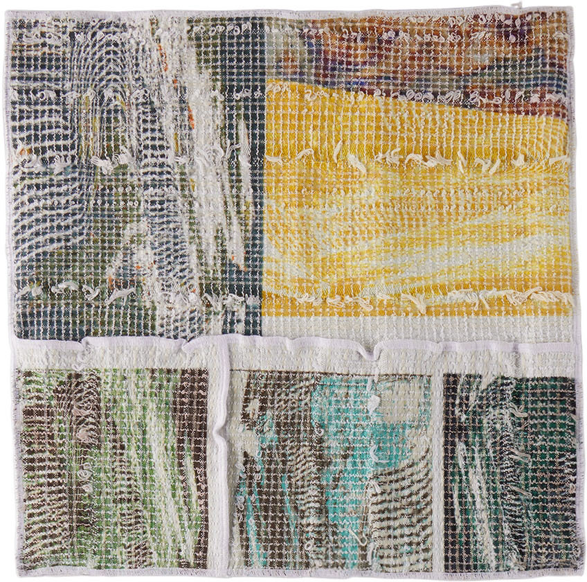 Luna Del Pinal White & Yellow Topographic Study Cushion Cover