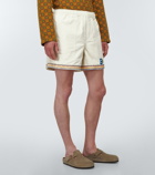 Bode - Donkey Party embroidered cotton rugby shorts