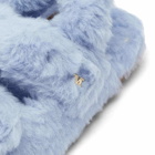 Max Mara Women's Fluffy Teddy Sandal in Light Blue