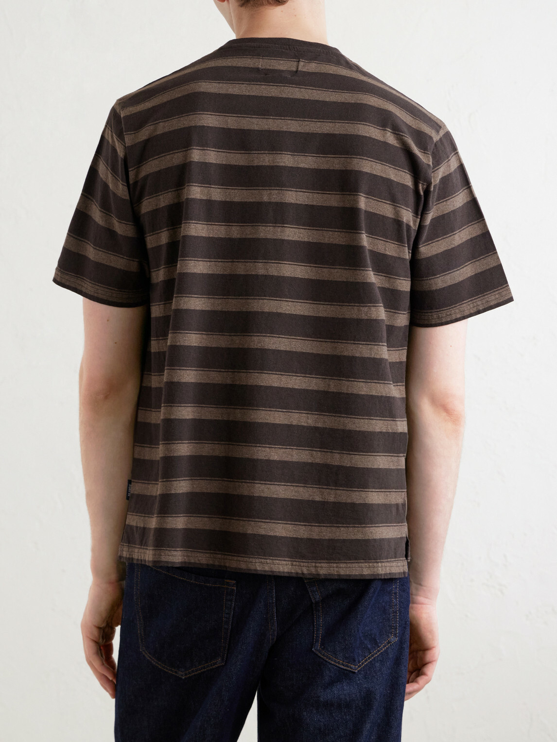 Oliver Spencer - Judd Striped Organic Cotton T-Shirt - Brown
