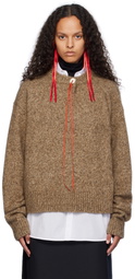 AO Yes Brown One Button Sweater