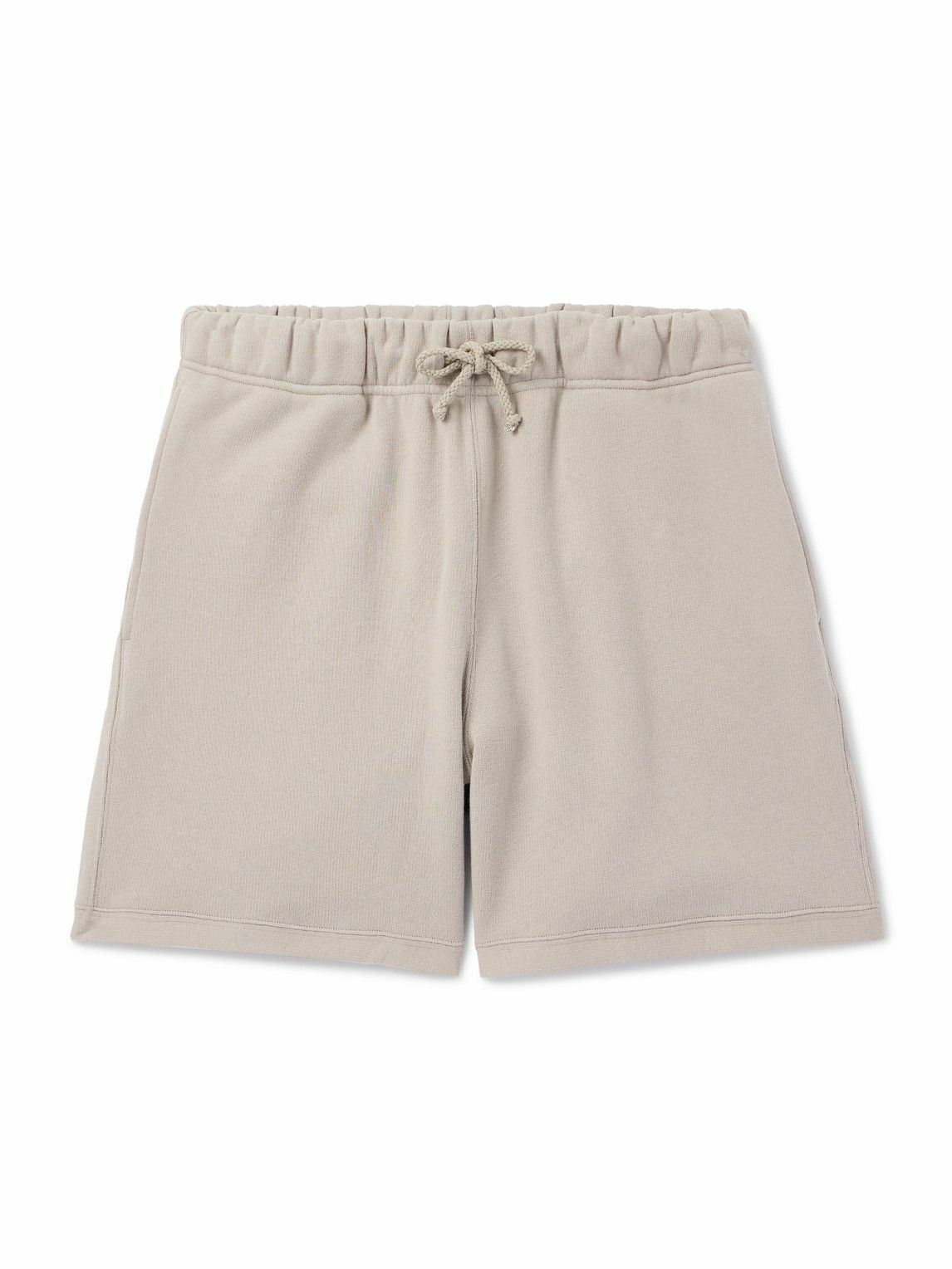 Stòffa - Straight-Leg Cotton-Terry Drawstring Shorts - Brown