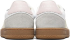 BALMAIN White Swan Suede & Nylon Sneakers
