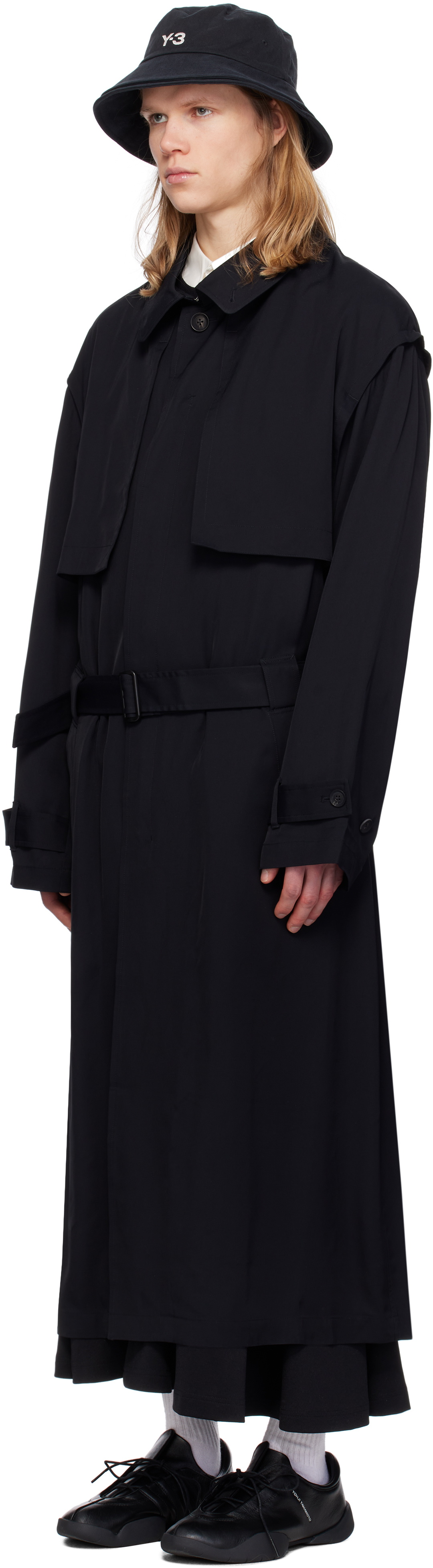 Y-3 Black Twill Coat