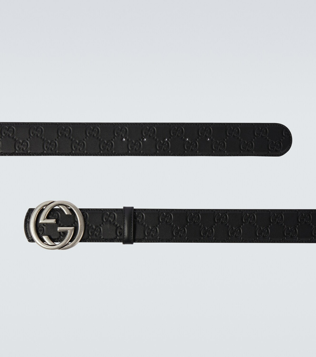 Gucci Interlocking Belt Leather Black SK Gucci Interlocking G Monogram Leather Belt Black | eBay main image 3
