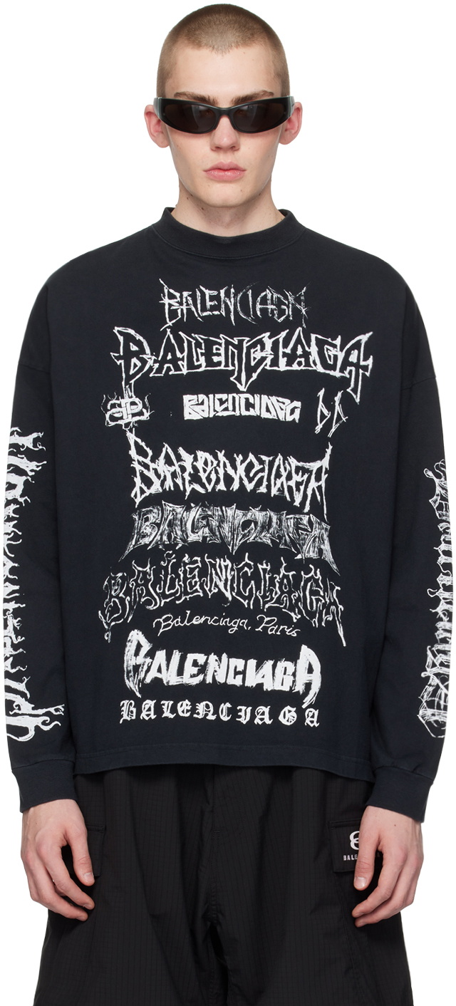 Balenciaga Black DIY Metal Long Sleeve T-Shirt Balenciaga
