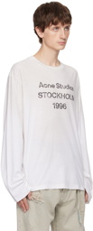 Acne Studios White Distressed Long Sleeve T-Shirt
