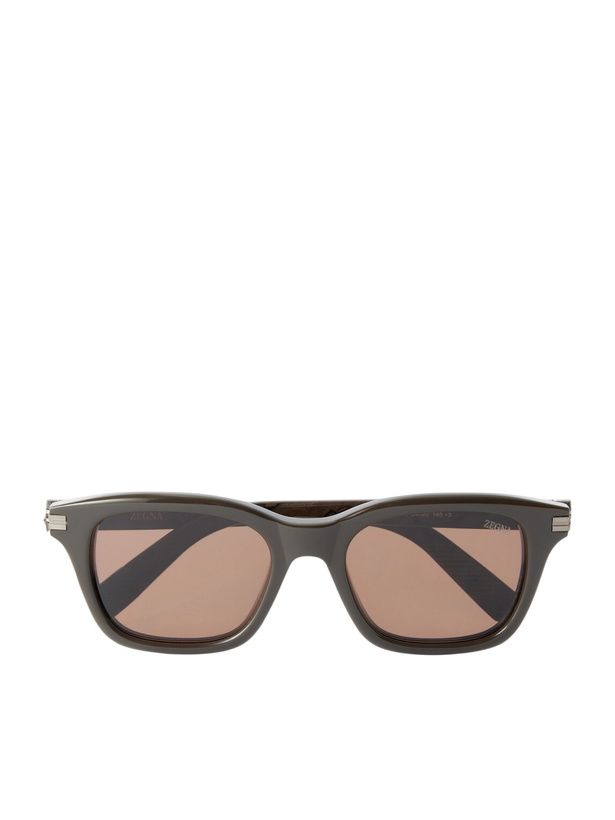 Photo: Zegna - Rectangular-Frame Acetate Sunglasses