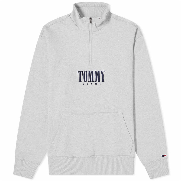 Photo: Tommy Jeans Men's Authentic Logo Half Zip Sweat in Grey
