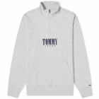 Tommy Jeans Men's Authentic Logo Half Zip Sweat in Grey