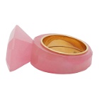 Bottega Veneta Pink and Gold Jade Ring