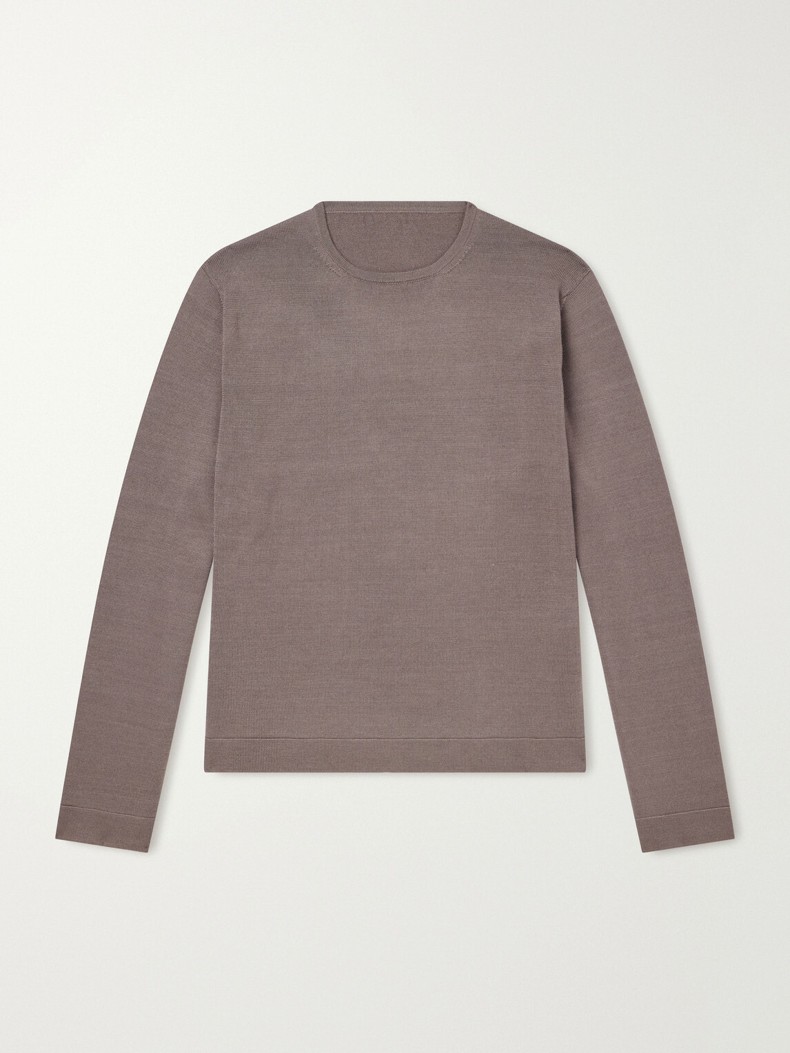 Stòffa - Wool And Silk-Blend T-Shirt - Brown