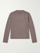 Stòffa - Wool And Silk-Blend T-Shirt - Brown