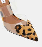 Alaïa Le Cœur leopard-print calf hair and PU mules