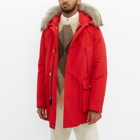 Woolrich Men's Arctic Detachable Fur Parka Jacket in Marine Scarlet