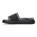 Alexander McQueen Black and Silver Oversized Signature Hybrid Slides