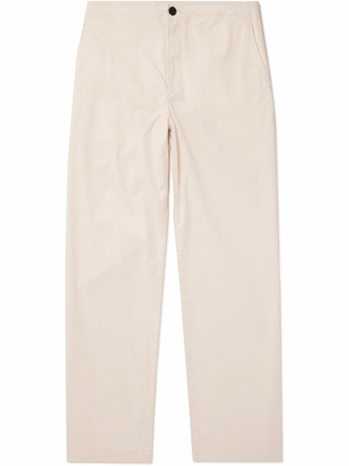 Theory - Laurence Straight-Leg Cotton-Blend Twill Trousers - Neutrals ...