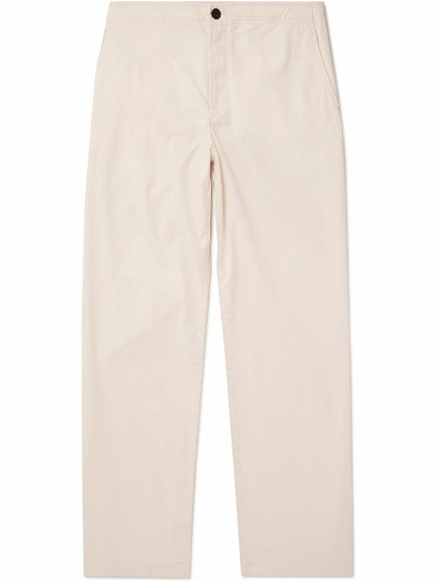 Photo: Theory - Laurence Straight-Leg Cotton-Blend Twill Trousers - Neutrals