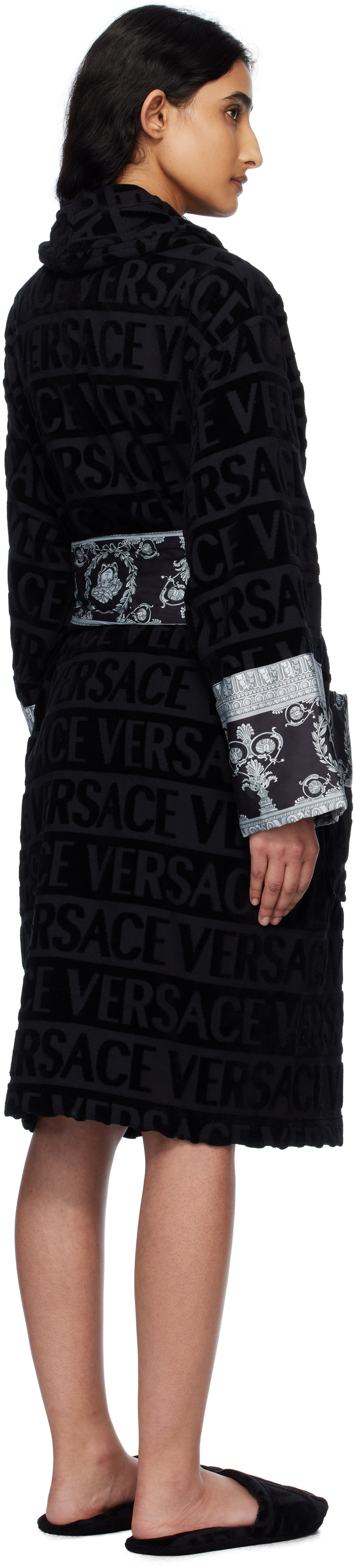 Versace Underwear Black 'I Heart Baroque' Bathrobe
