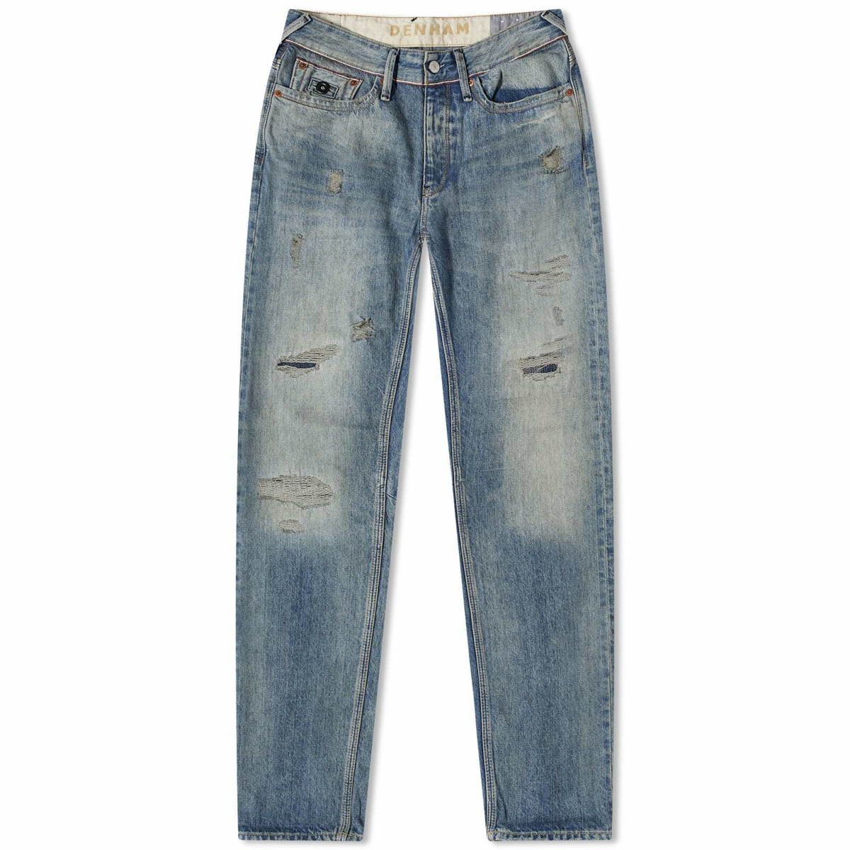 Denham Men's 15th Anniversary Cutter Straight Denim Jeans in Mid Blue ...