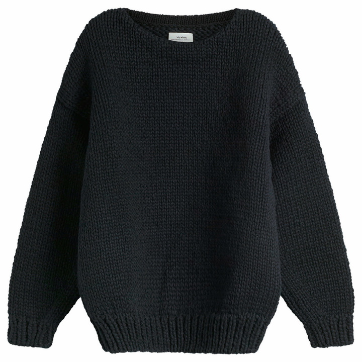 Photo: Visvim Men's Amplus Boatneck Hand Knit in Black