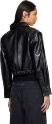 AGOLDE Black Nahla Cropped Recycled Leather Jacket