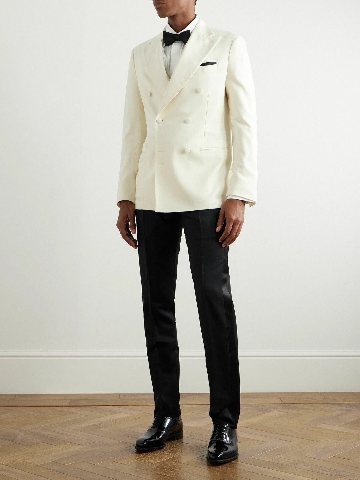 De Petrillo - Double-Breasted Wool-Flannel Tuxedo Jacket