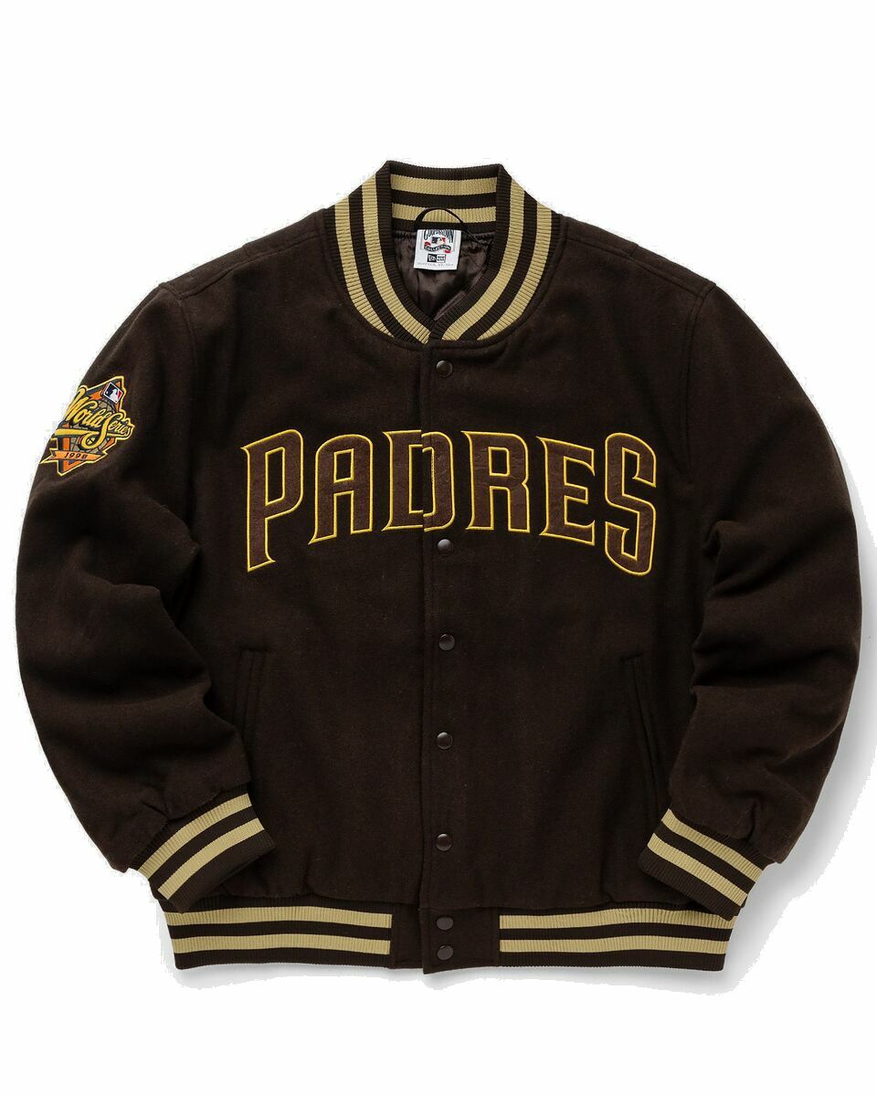 Photo: New Era Mlb Patch Varsity Jacket San Diego Padres Brown - Mens - Bomber Jackets/College Jackets