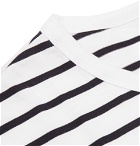 Sandro - Striped Pima Cotton-Jersey T-Shirt - Men - White