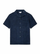 Richard James - Camp-Collar Cotton-Blend Terry Shirt - Blue
