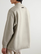 FEAR OF GOD ESSENTIALS - Logo-Appliquéd Cotton-Blend Jersey Mock-Neck Sweatshirt - Gray