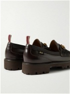 G.H. Bass & Co. - Nicholas Daley Lincoln Weejuns® Embellished Suede-Trimmed Croc-Effect Leather Loafers - Brown