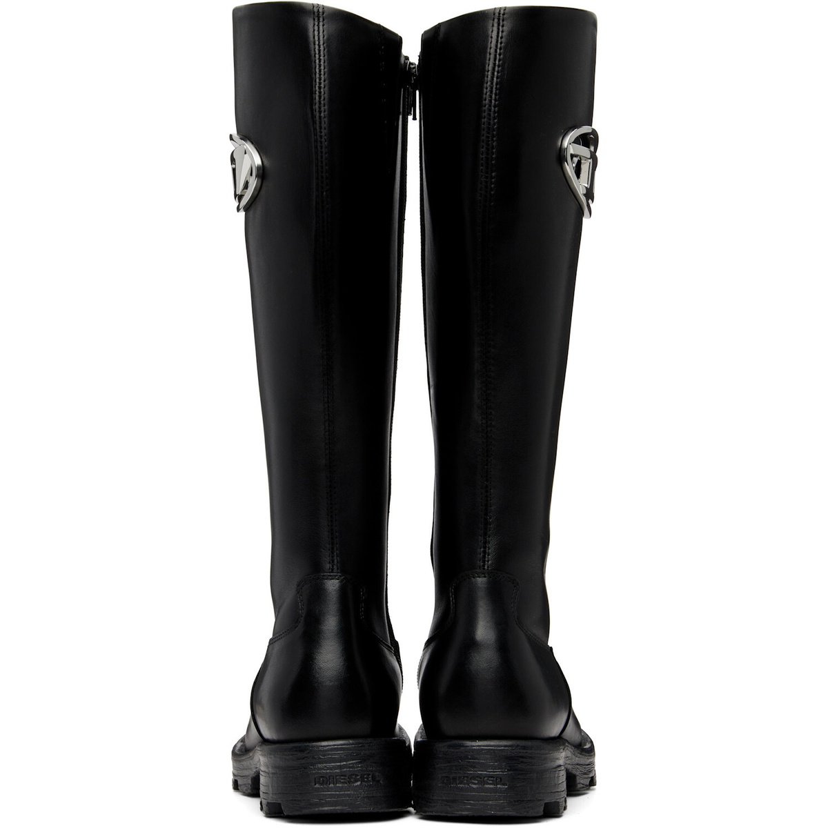Diesel Black D-Hammer-Leather Knee-High Boots