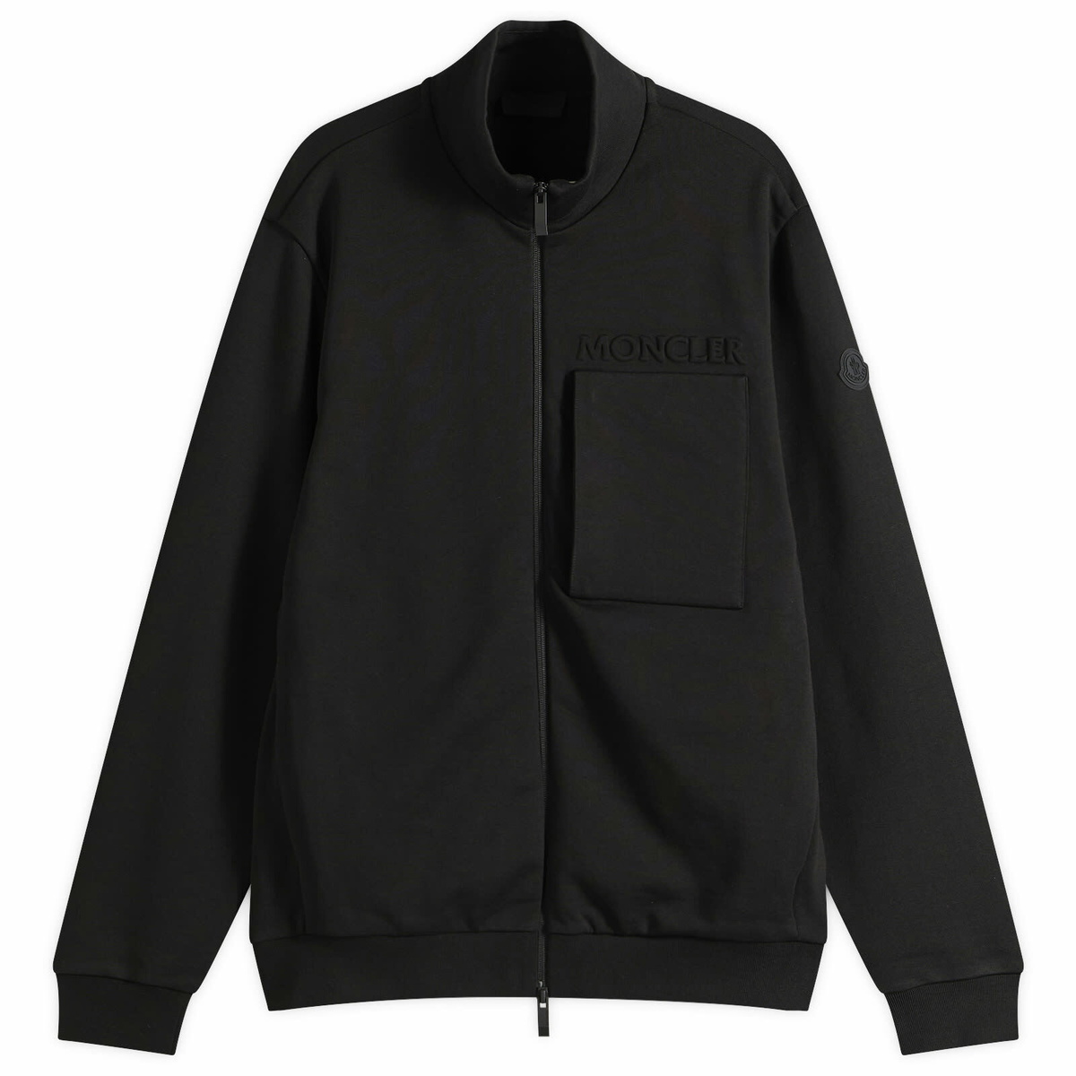 Moncler Men's Fleece Zip Up Jacket in Black