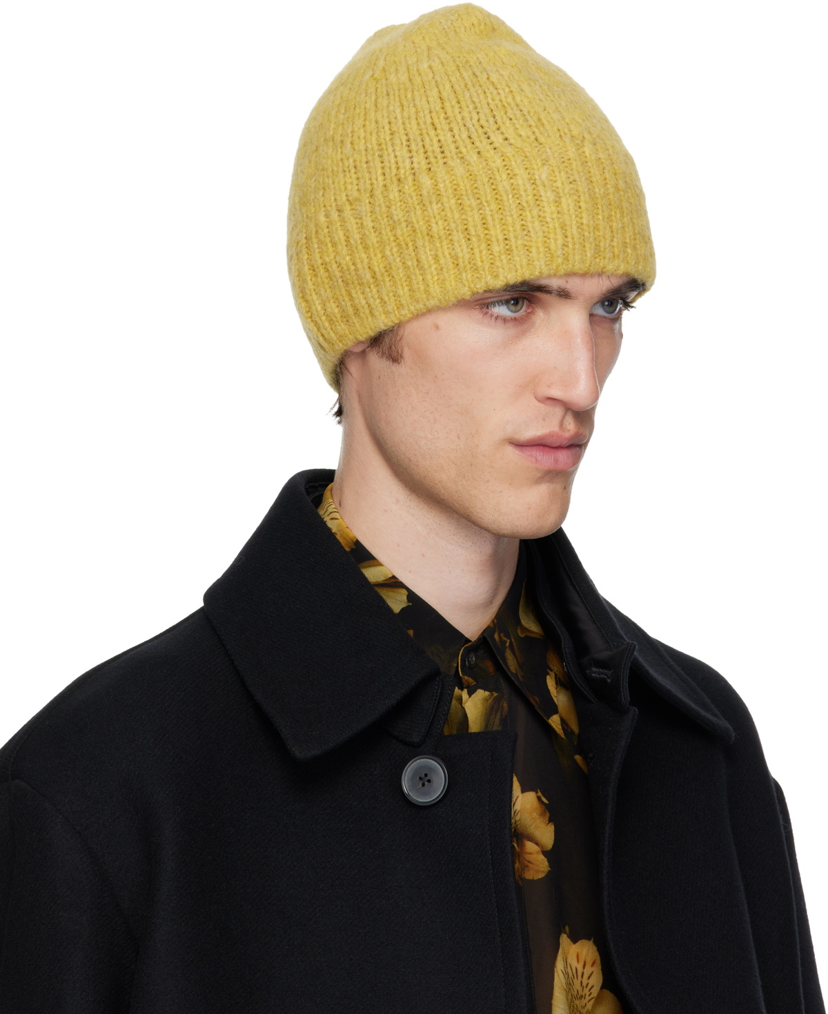 Dries Van Noten Yellow Alpaca Blend Beanie